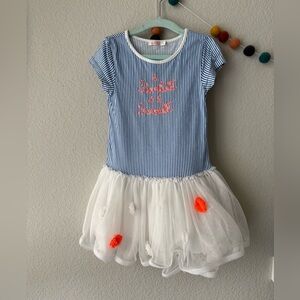 BillieBlush stripes & tulle tutu dress